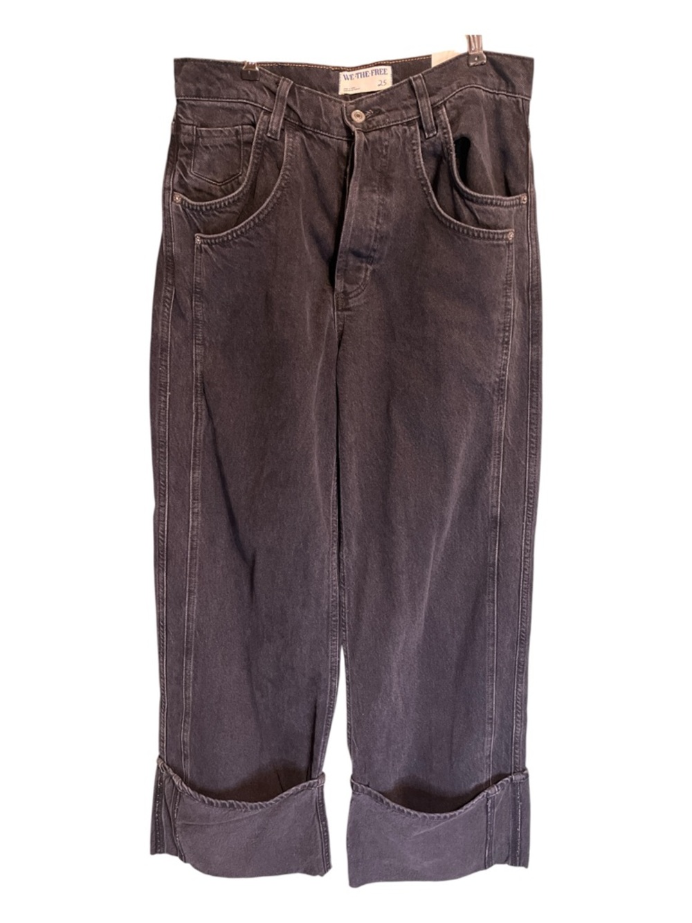 We wThe Free Black Wide-Leg Belted Jeans - Picture 3 of 12